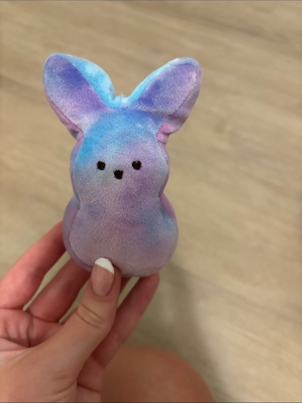 Plush Bunny Rattle in Pastel Purple & Blue